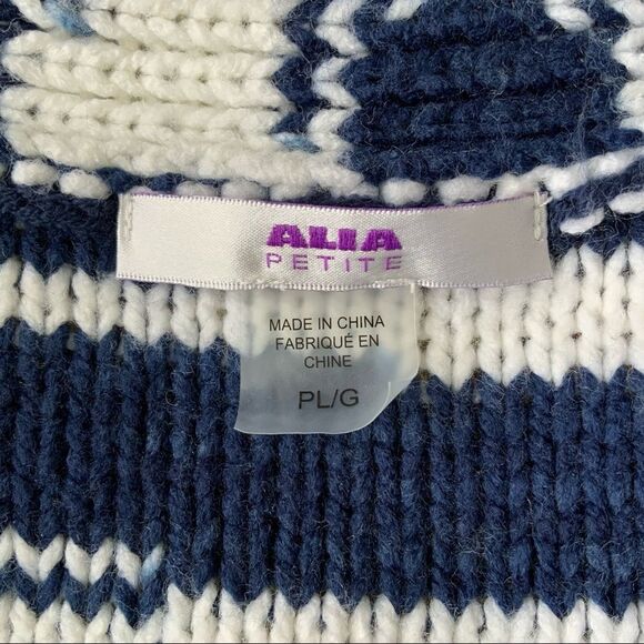 Alia Petites Black And White Open Front Knit Cardigan Size PL - Picture 3 of 3